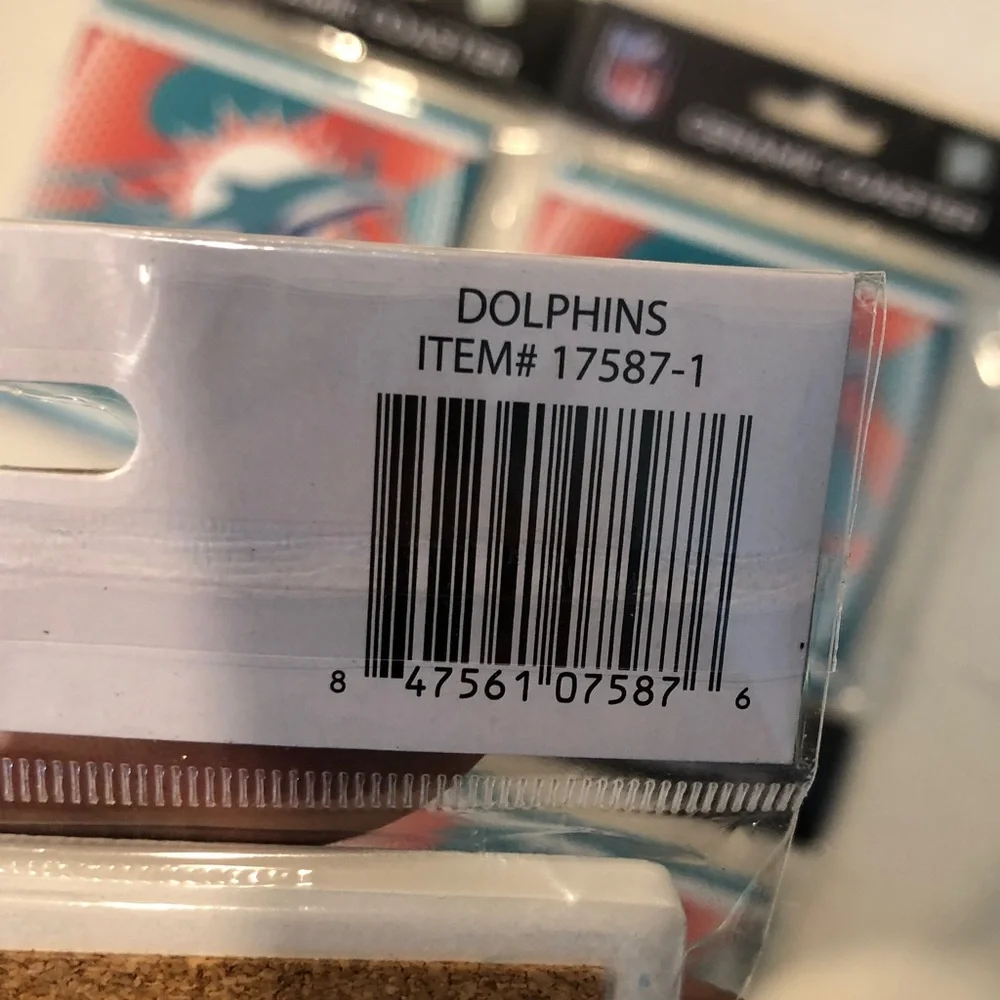 NFL Miami Dolphins Ceramic Coasters - Teal and Orange